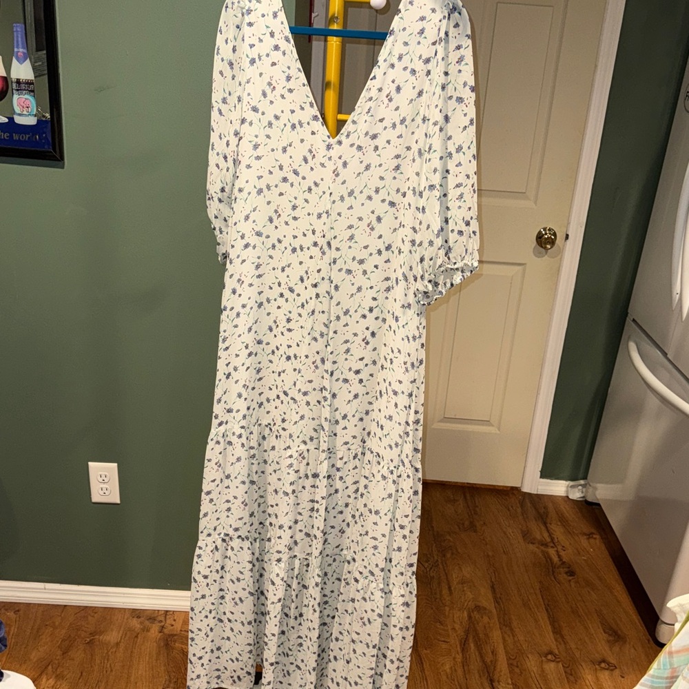 Code X Mode Floral V-Neck Maxi Dress sz L - Picture 3 of 8